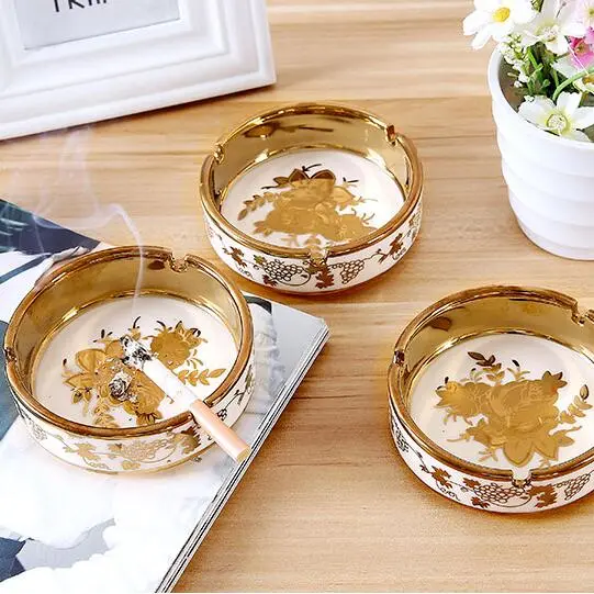 European-style High-grade Ceramic Ashtray For Household Living Room