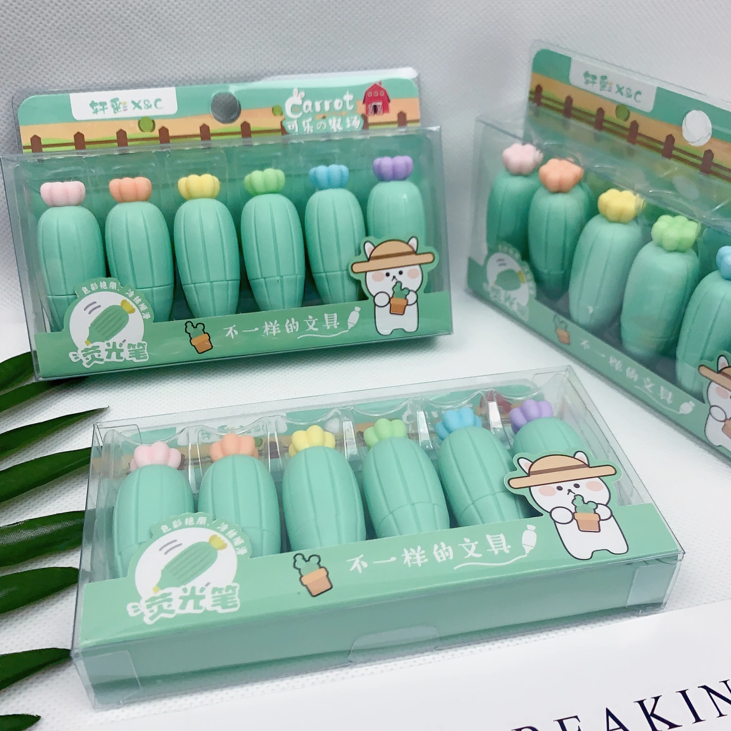 Creative Cute Cartoon Fluorescent Pen Student Mark Color Marker Mini Hand Account Pen Set