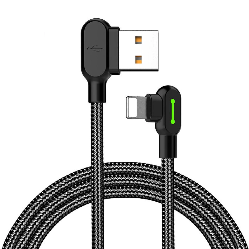 Double-sided Blind Plug-in Elbow Mobile Game Charging Cable With Light