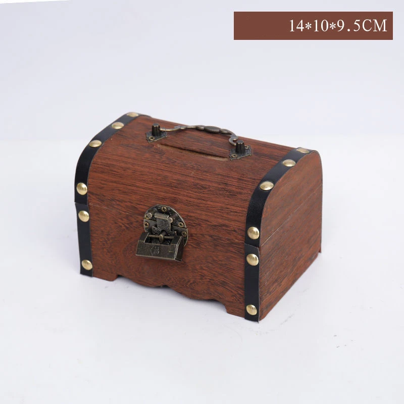 Retro Treasure Box Wooden Box Piggy Bank
