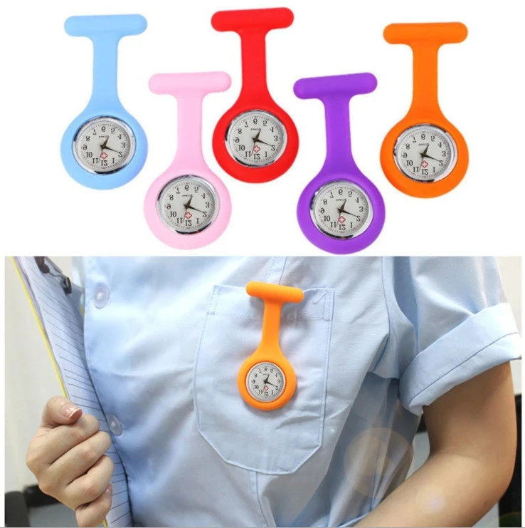 Silicone Nurse Watch Pin Pocket Watch Student Pocket Watch