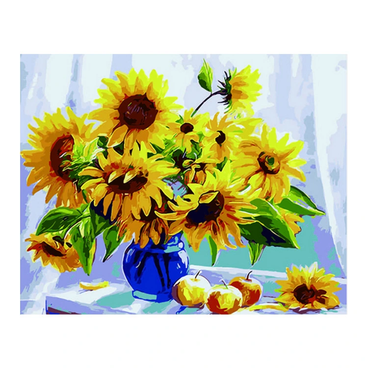 Digital Oil Painting DIY Flower Sunflower