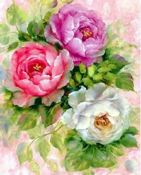 Three Roses - DIY Painting By Numbers Kit