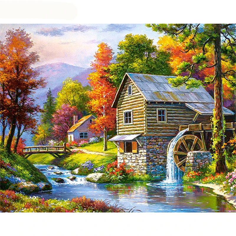 Digital Oil Painting Diy Restaurant Decoration Painting Usa