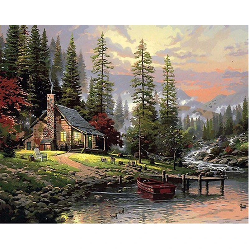 Digital Oil Painting Wholesale Frameless Landscape