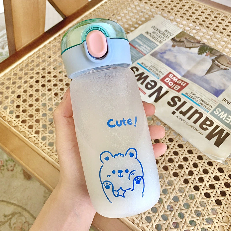 Cute Cartoon Sen Glass Portable Handle Ice Flower