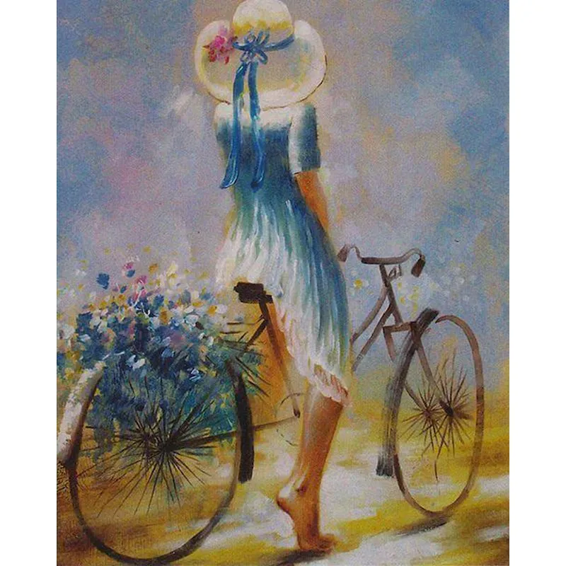 Bicycle Digital Kit Oil Painting