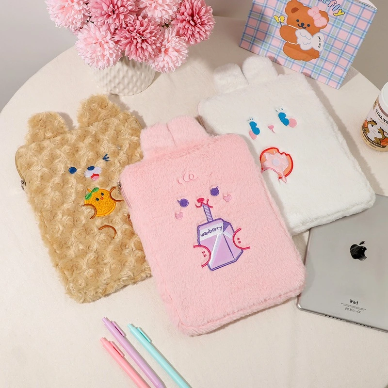 Compatible with Apple, Japanese And Korean Bear 11 Inch Ipad Bag Cute Girl Rabbit Clutch Bag Plush Tablet Computer Storage Liner Bag