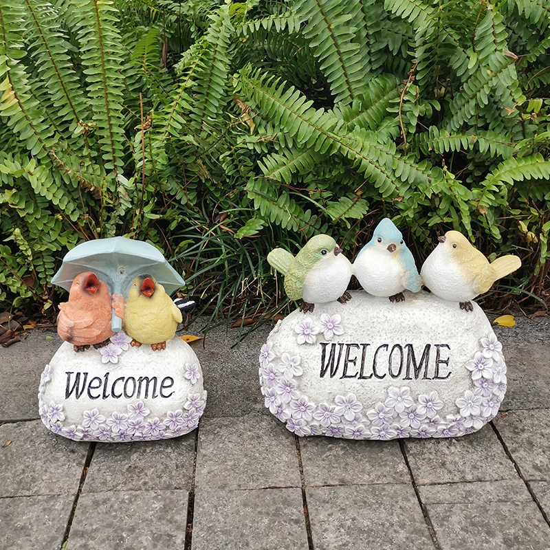 Lovely Bird On Balcony Solar Decoration