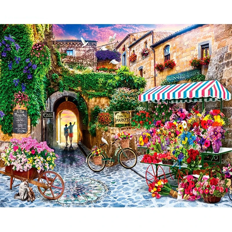 Frameless Oil Painting Flower Landscape Character Animal Photo Decoration