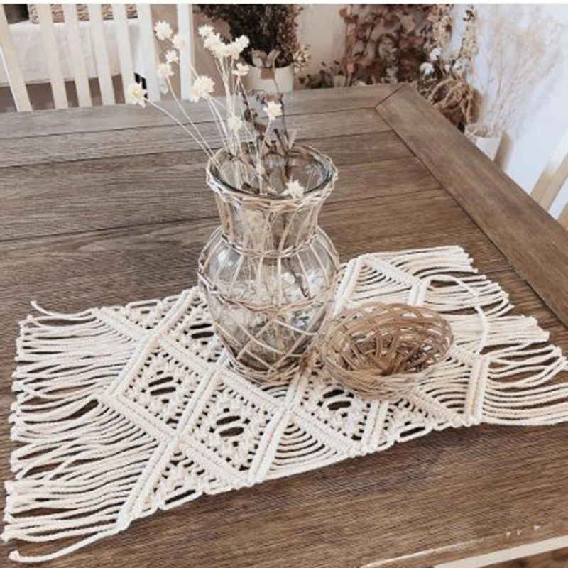 Nordic Woven Table Runner Hand-woven Table Blanket Wedding Banquet Decoration Tablecloth Eco-friendly Cotton Rope