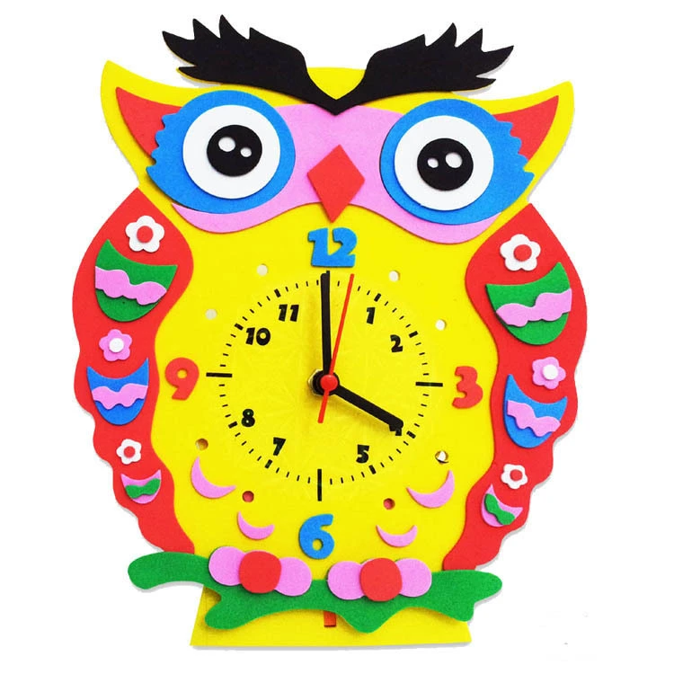 EVA Cartoon Clock Creative Children DIY Crafting