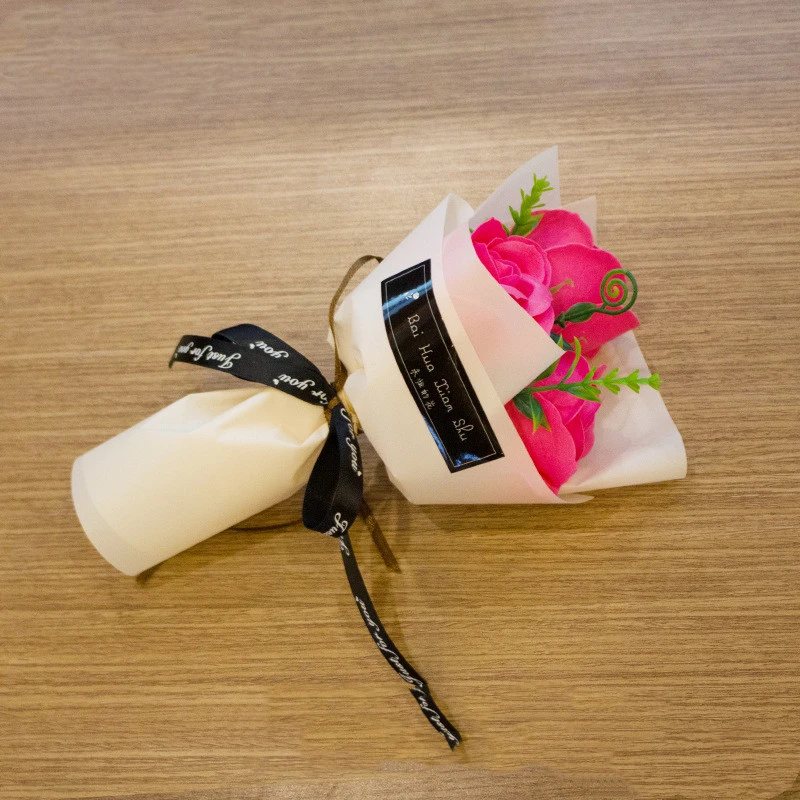 3 Soap Roses Bouquet Simulation Flower Chinese Valentine's Day Gift For Mother