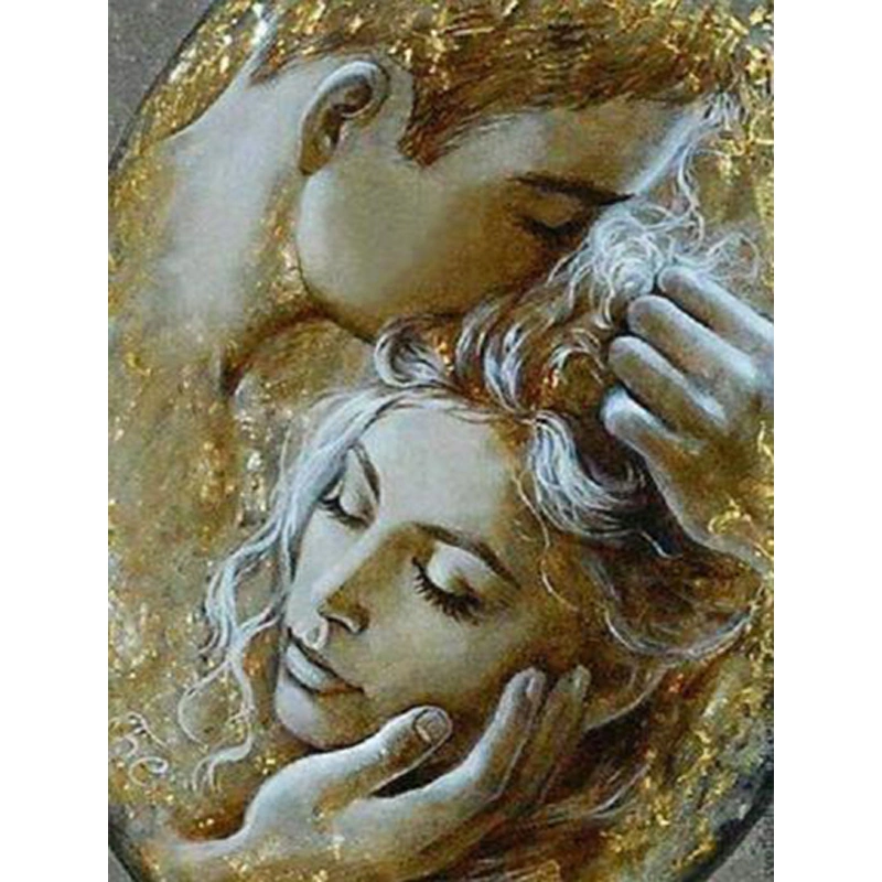 5D Diy Diamond Mosaic Love Kiss Couple Diamond Embroidered Christmas Gift