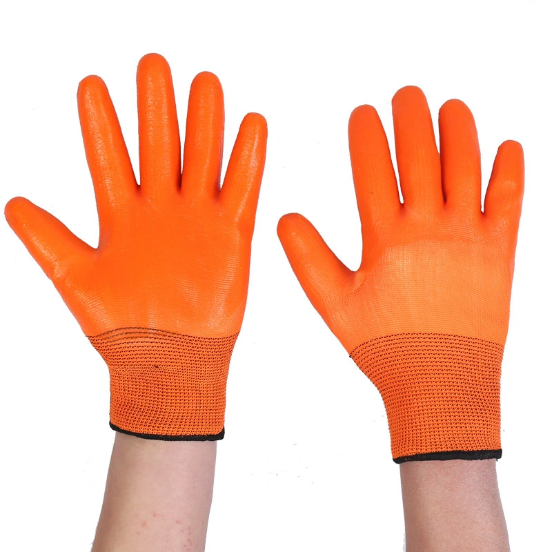 Pvc Tendon Gloves Labor Insurance Dipping Thick Rubber Pvc Full Hanging Plastic Waterproof Rubber Coating Wear-resistant Full Rubber