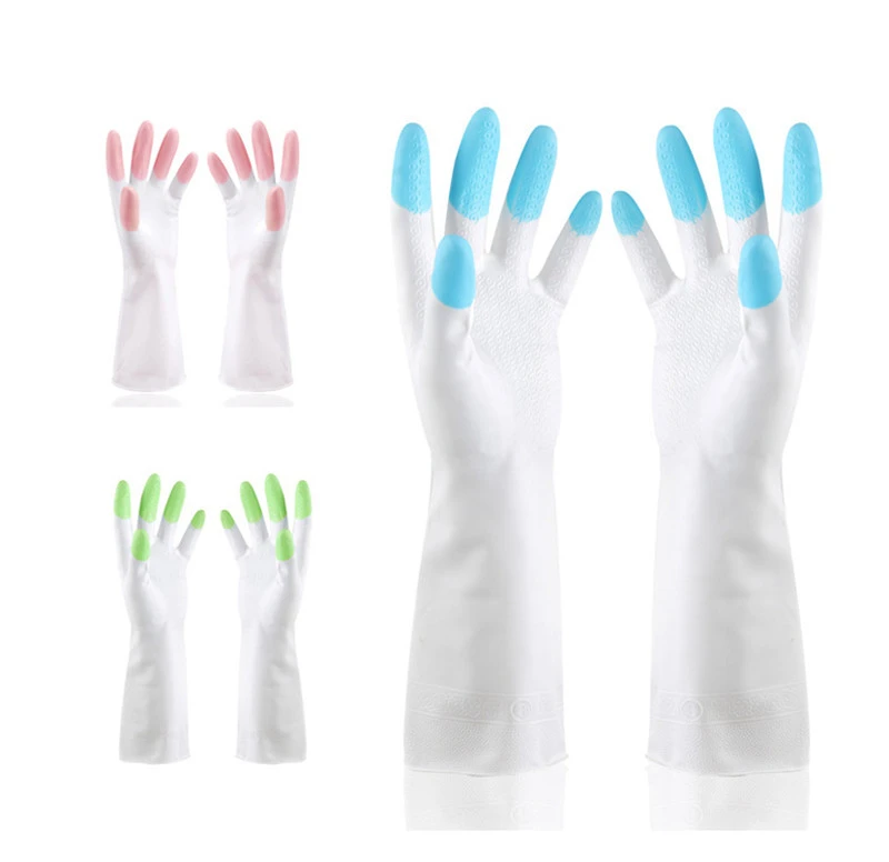 Dishwashing Gloves Women Waterproof Rubber Latex Thin Section Kitchen Durable