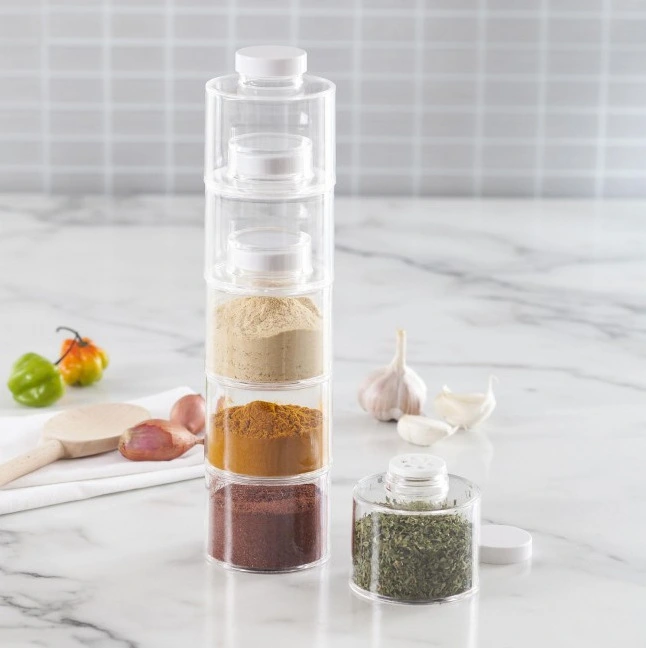 Transparent stackable seasoning bottle