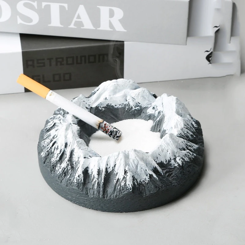 Solid Flame-retardant Resin Ashtray, Retro Architectural Craftsmanship Gift