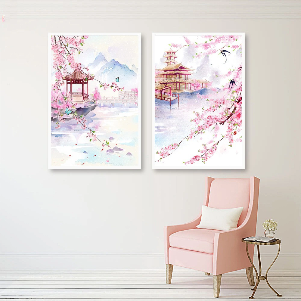 Diy Digital Oil Painting Chinese Landscape Hand-painted