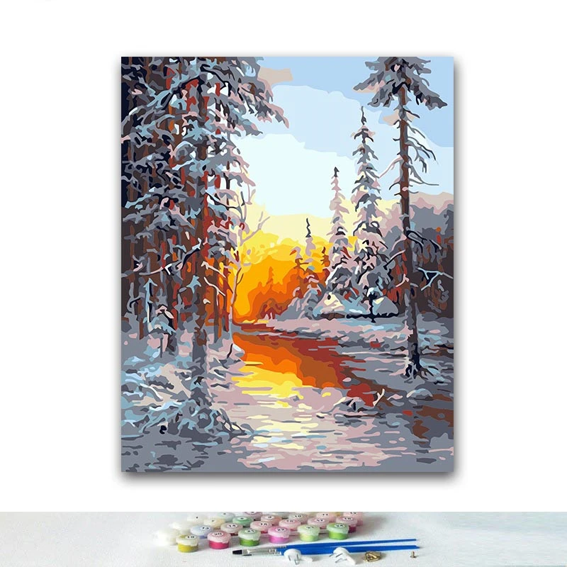 Cross-Border Digital Oil Painting Custom Diy Frameless Oil Painting