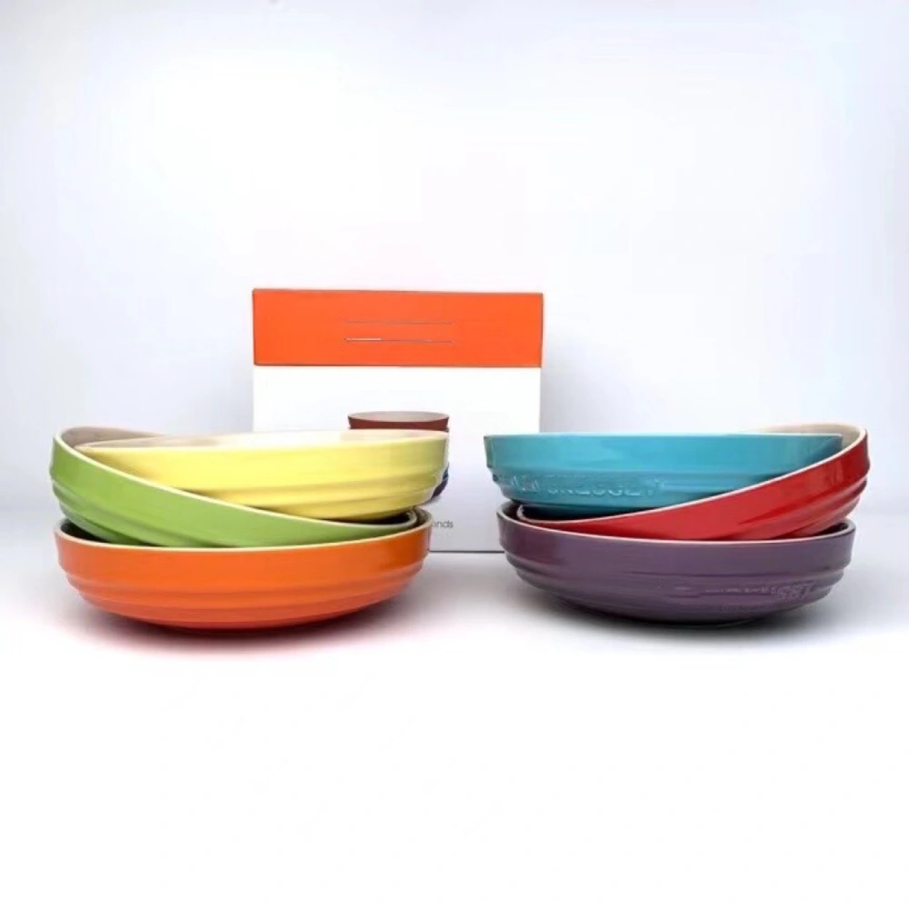 Colorful Ceramic Six-color Set 20cm Bowl 6-piece Set