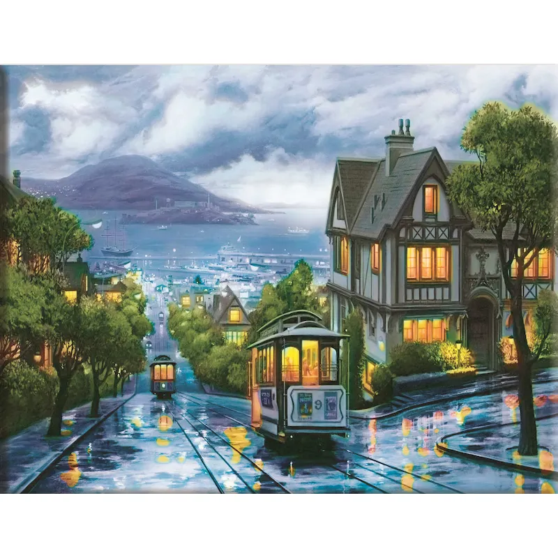 Bus Digital Oil Painting Photo Home Decoration Art