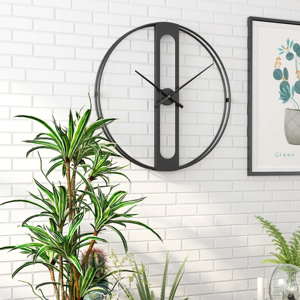 Wall Clock Living Room Metal Iron Clock Fashion Decorative Wall Sticker Clock