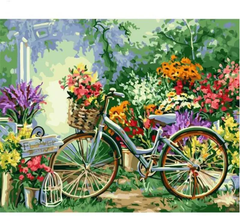 Bicycle Garden - DIY Painting By Numbers Kits