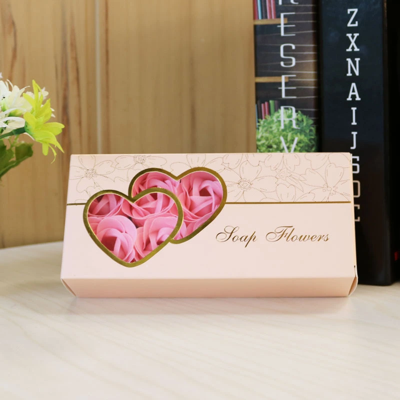 10 Artificial Rose Soap Flower Wedding Gift Box