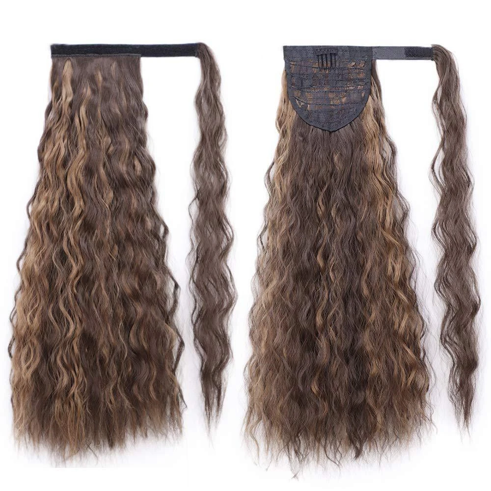 European And American Long Curly Wig Female Wigs Corn Hot Velcro