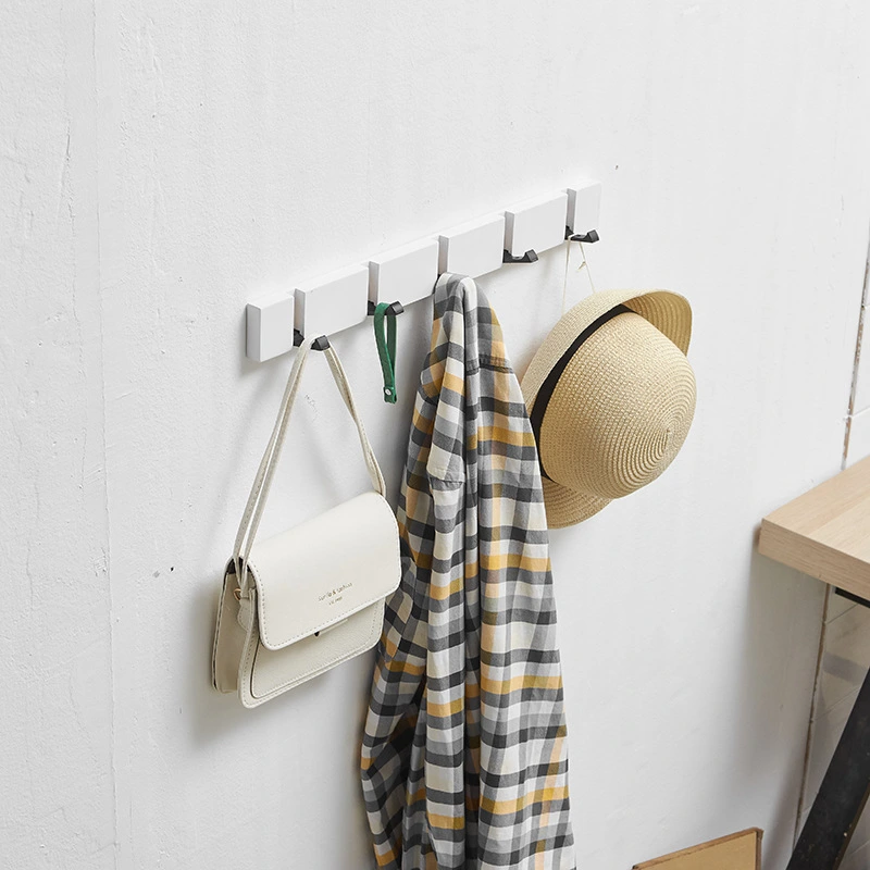 Foldable Hook Behind The Door Concealed Hanger Without Perforation Row Hook Bedroom Coat Rack