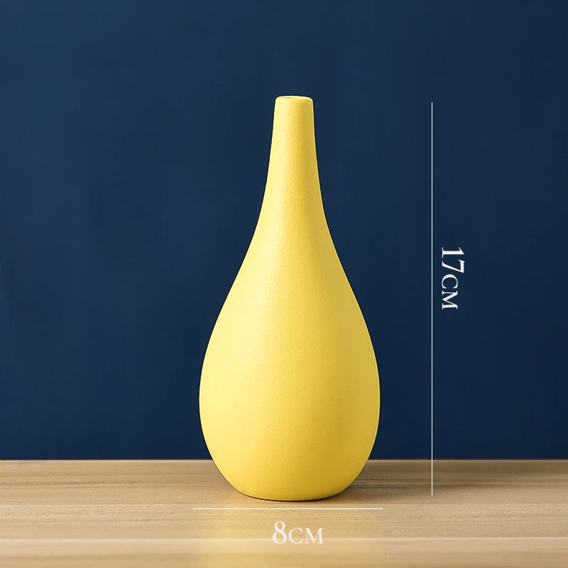 Nordic Morandi Color Ceramic Small Vase Flower Decoration Living Room Dining Cafe Decoration Vase Decoration