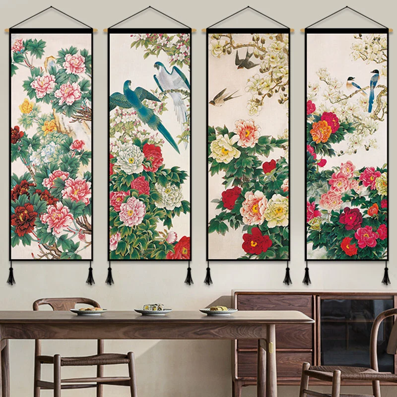 Peony Cloth Art Hanging Painting Background Cloth Decorative Painting