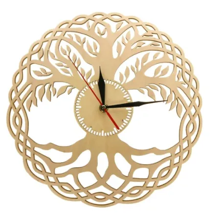 Wooden Wall Clock Medieval Tree Of Life