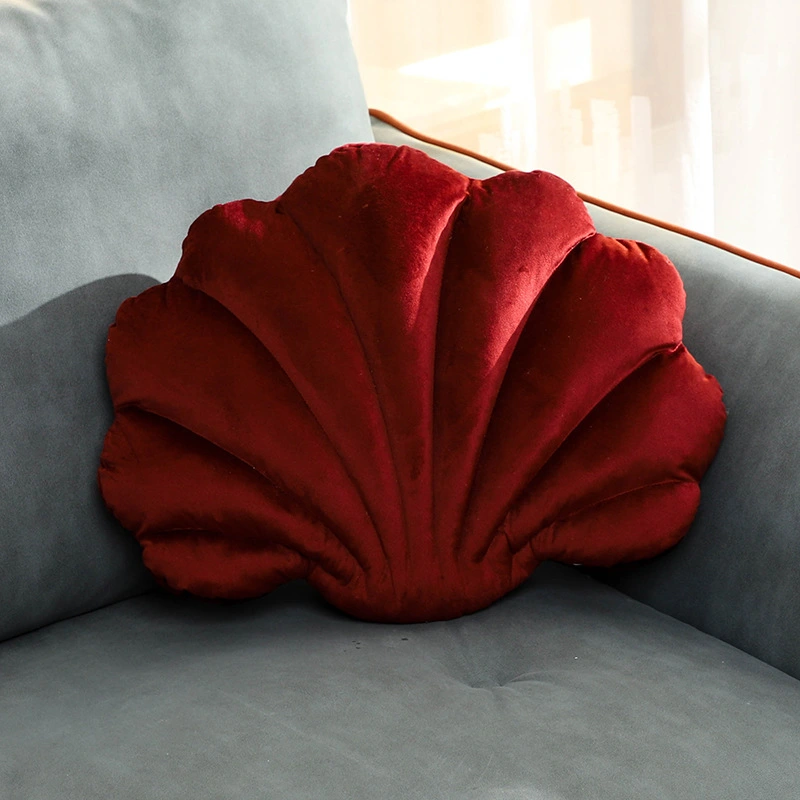 Scallop Cushion Solid Color Cushion Shell Pillow