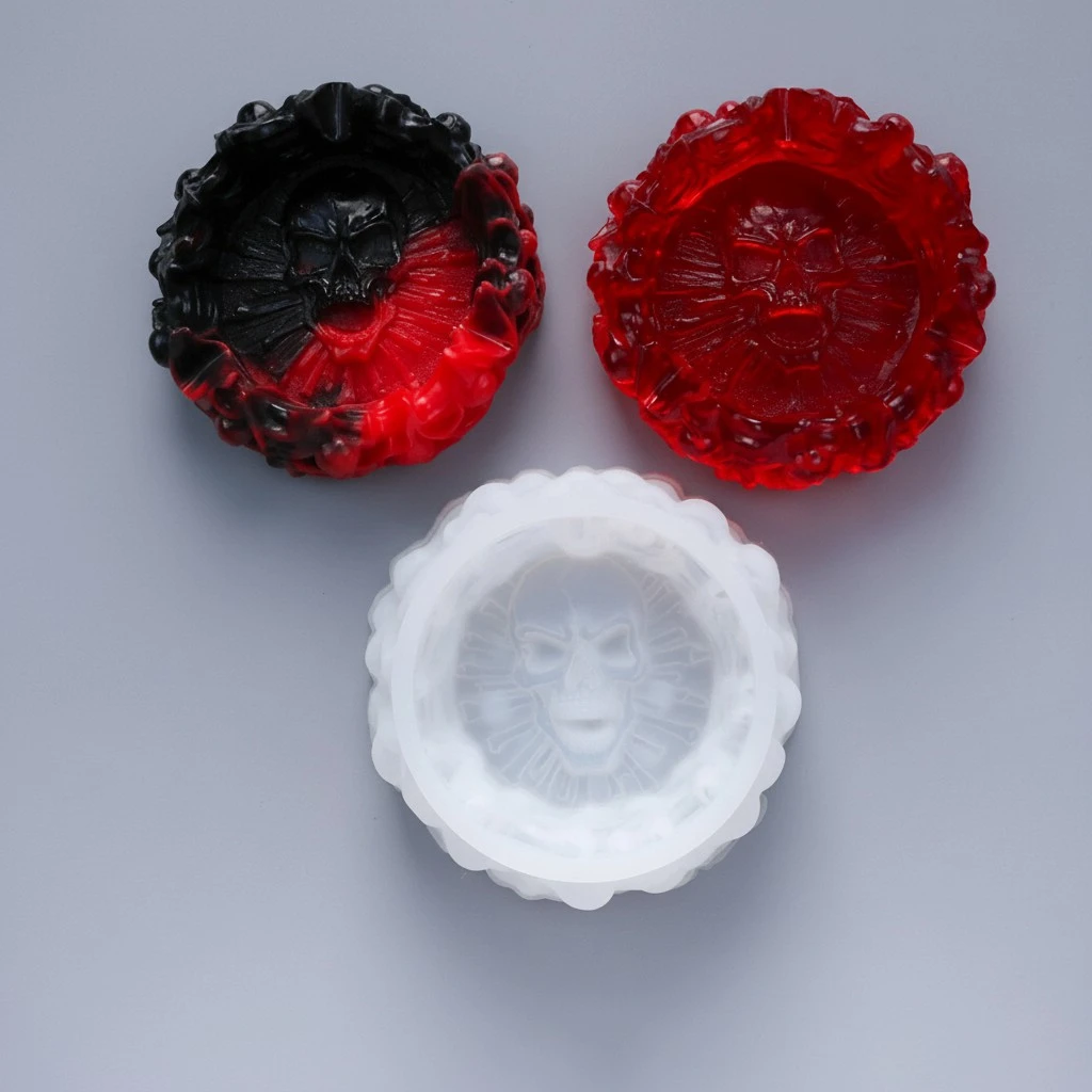 Crystal Epoxy Ashtray Mold New Skull Head Ashtray Mold High Mirror Surface