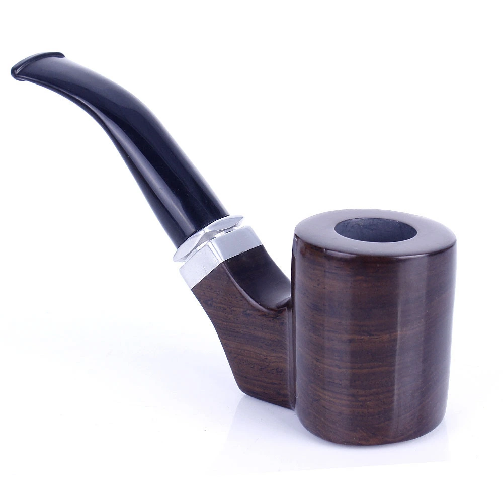 Ebony Carved  Pipe Curved Freestyle Flat Bottom Pipe Removable Solid Wood Filtering Straight Portable  Pipe