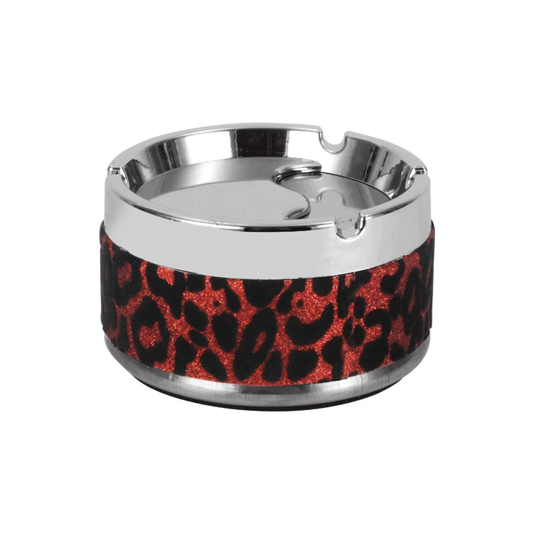 Ashtray With Cover Windproof Rotating Stainless Steel Ashtray