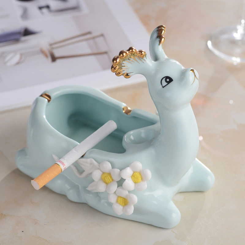 Large Ashtray European Anti-fly Ash Ceramic Creative Personality Trend Ins Wind Cute Girl Home