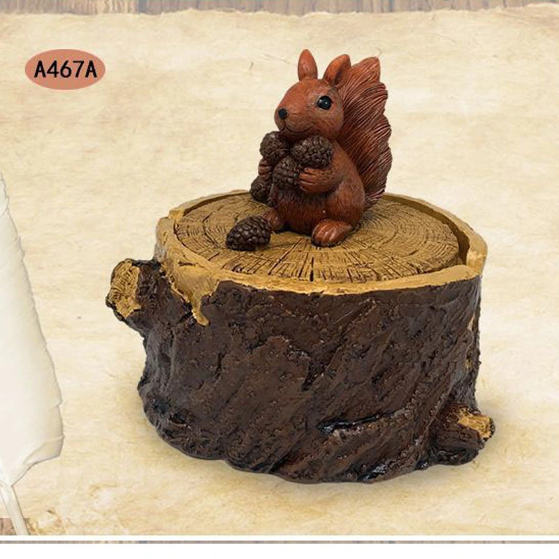 Owl Resin Ashtray Peeling Tree Stump Ashtray Storage