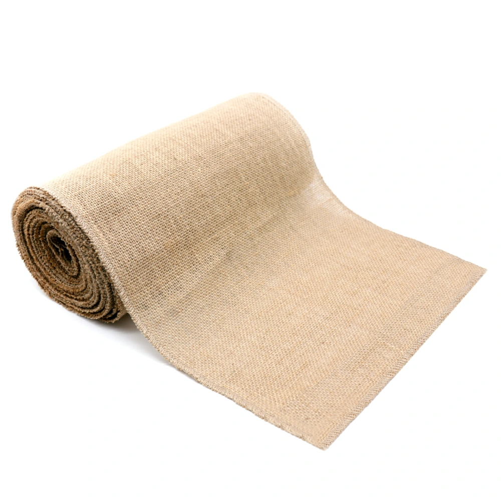 Pure Color Jute Rolls Table Runner And Chair Back Linen Rolls DIY Handmade Christmas Wedding Craft Gifts