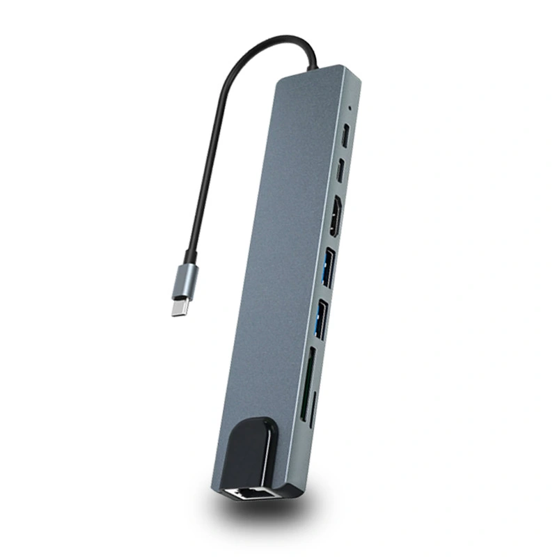 Type-C Docking Station To HDMI To HDTVVGA 8-in-1 HUB8IN1USB-C3.0PD Quick Charge