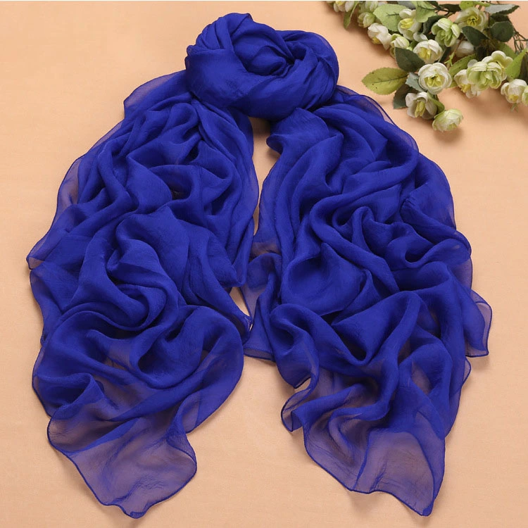 Summer Pure Color Sunscreen Silk Scarf Chiffon Long Gauze Scarf