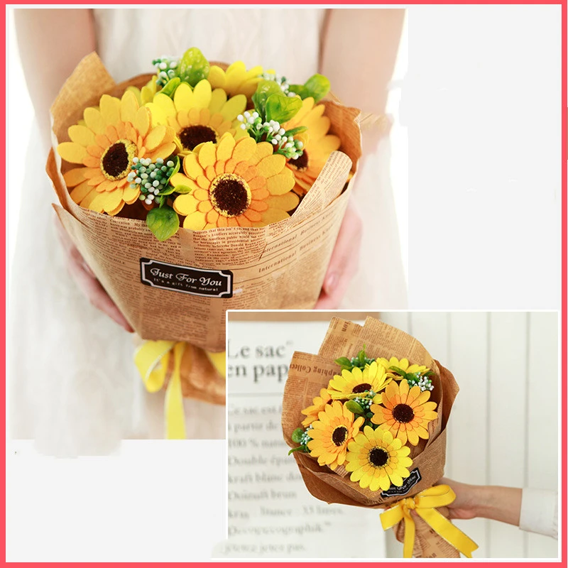 Sunflower Sunflower Bouquet Non Woven Handmade Diy