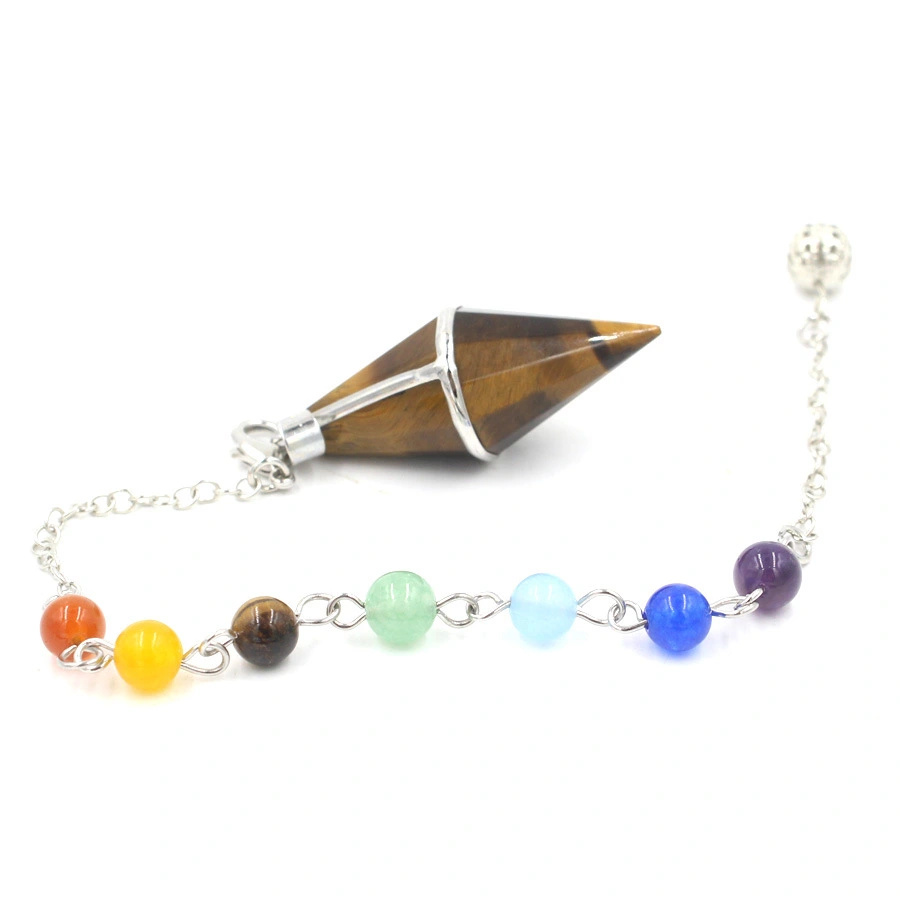 Pyramid Chakra Chain Pendant With Faceted Crystal Edge