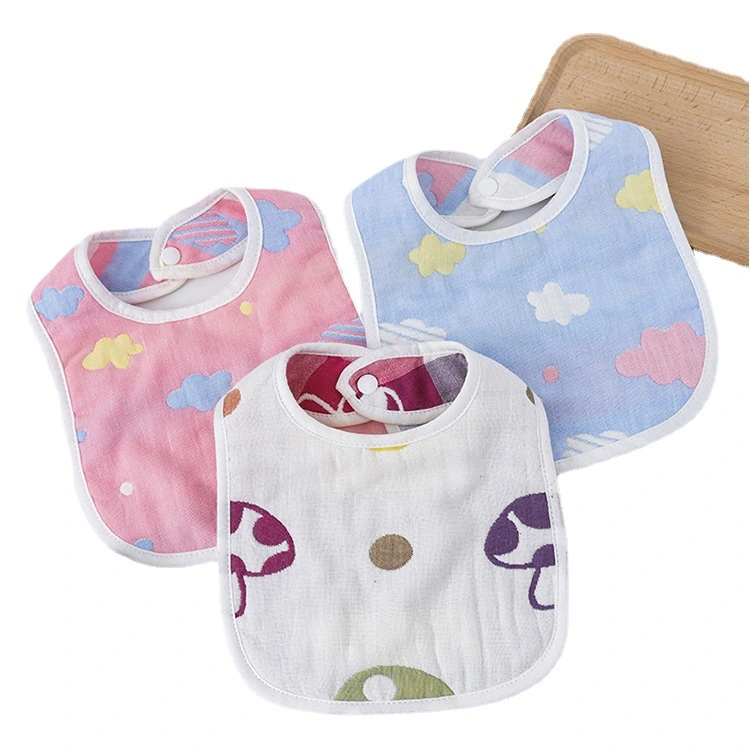 U-shaped Bib Children's 6-layer Cotton Gauze Bib Cartoon Custom Infant Baby Supplies 360 Rotating Bib