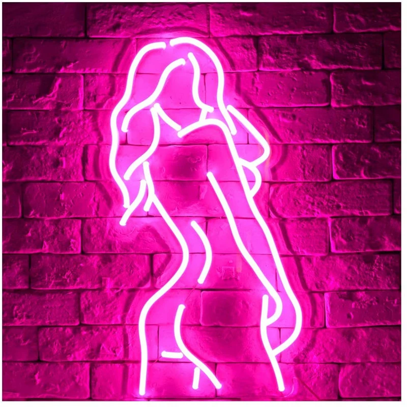 LED Backboard Neon Light Long Hair Ladies Bar Birthday Party Banquet Room Decoration