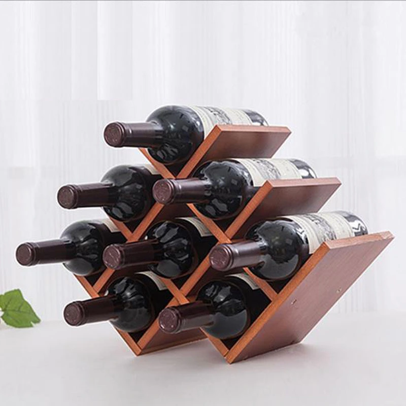 European Creative Wooden Wine Rack Wooden Wine Rack Desktop Decoration