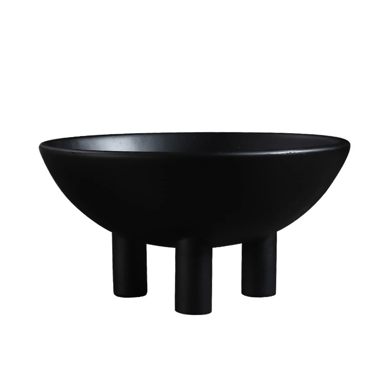 Black And White Resin Tall Fruit Bowl Jewelry Porch Home Decoration