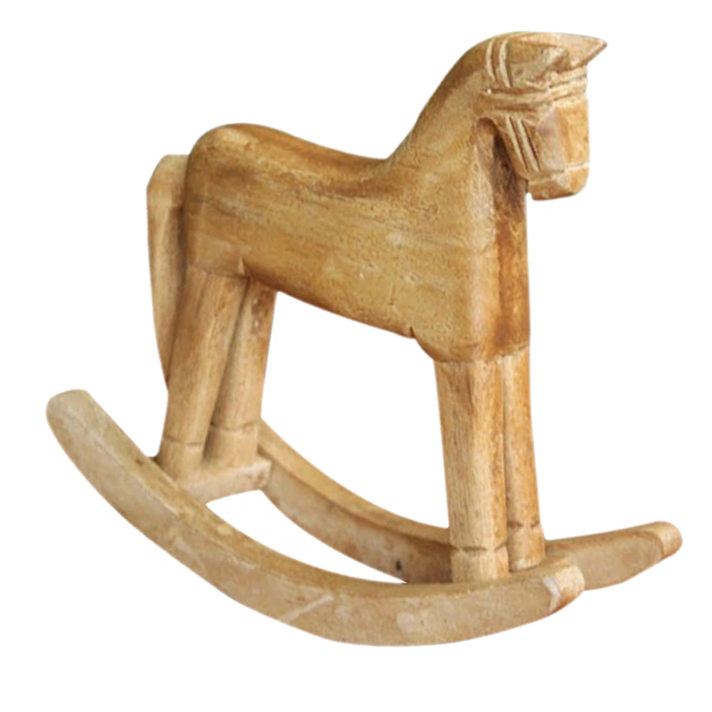 Villain Decorative Ornaments Solid Wood Color Small Rocking Horse